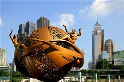 重庆市和平交流发展雕塑不锈钢材质